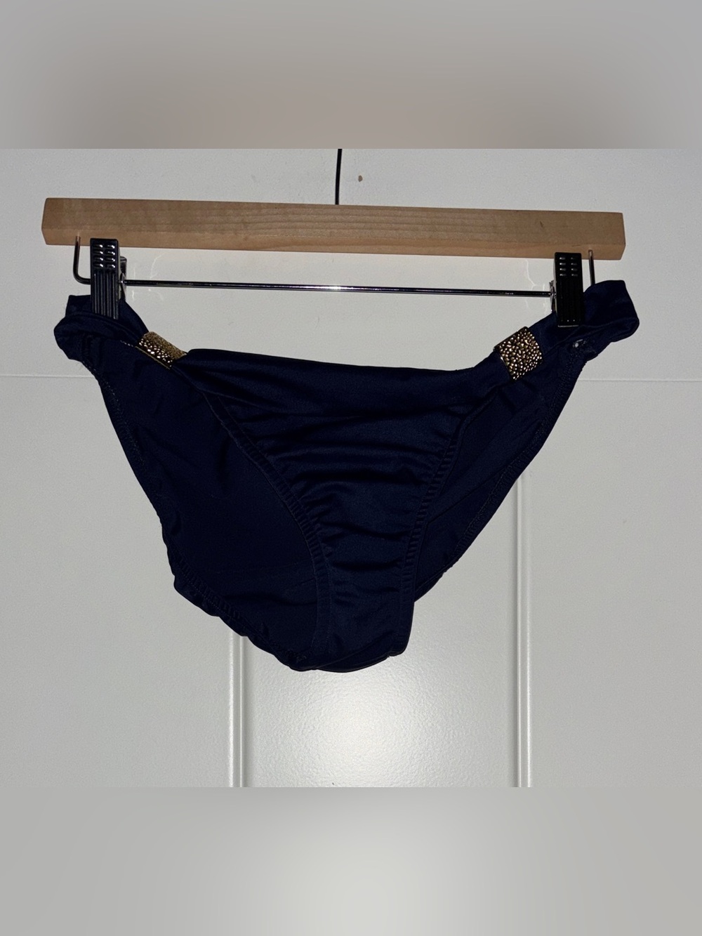 Venus Adjustable Sides Moderate Cheeky Coverage Navy Bikini Bottom Size 12 Beach